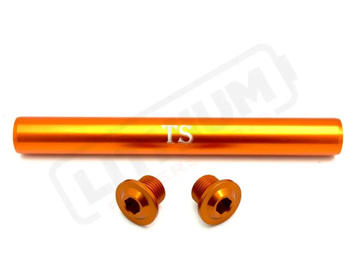 KKE Fork Custom Aluminum Axle and Two Axle End-Bolts (3 Pieces) - Orange - Suspension