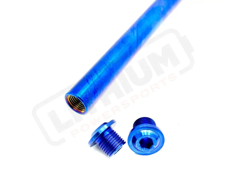 KKE Fork Custom Titanium Axle and Two Axle End-Bolts - Blue - Titanium Bolts