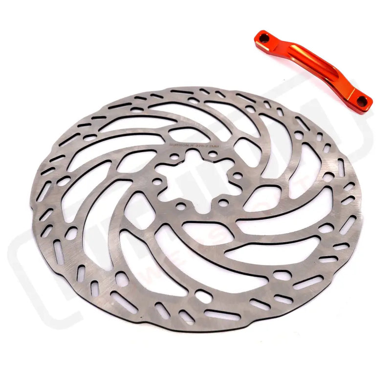 KKE Front 220MM Disc with Adapter For Surron Light Bee X, Segway X160/X260, E - Ride Pros SS, Talaria MX3 (Collective) - Lithium Powersports