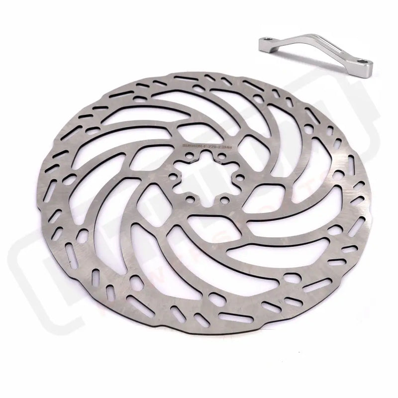 KKE Front 220MM Disc with Adapter For Surron Light Bee X Segway X160/X260 ERide Pros SS Talaria MX3 (.) - Silver Disc