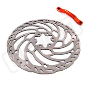 KKE Front 220MM Disc with Adapter For Surron Light Bee X Segway X160/X260 ERide Pros SS Talaria MX3 (.) - Silver Disc