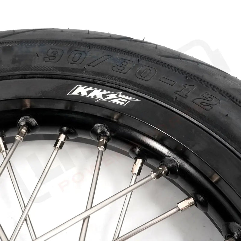 KKE Rawrr Mantis X 2024-2025 1.85*12’‘ & 2.15*12’‘ E-Bike Mini Wheels Kit with Tires Fit Black - Motorcycle Rims &