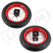 KKE Rawrr Mantis X 2024-2025 1.85*12’‘ & 2.15*12’‘ E-Bike Mini Wheels Kit with Tires Red Rims Motorcycle Rims & Wheels