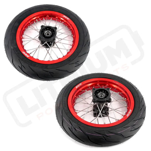 KKE Rawrr Mantis X 2024-2025 1.85*12’‘ & 2.15*12’‘ E-Bike Mini Wheels Kit with Tires Red Rims Motorcycle Rims & Wheels