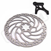 KKE Rear 220MM Disc with Adapter For SurRon Light Bee X Segway X160/X260 E-Ride Pro SS - Silver Rotor with Black