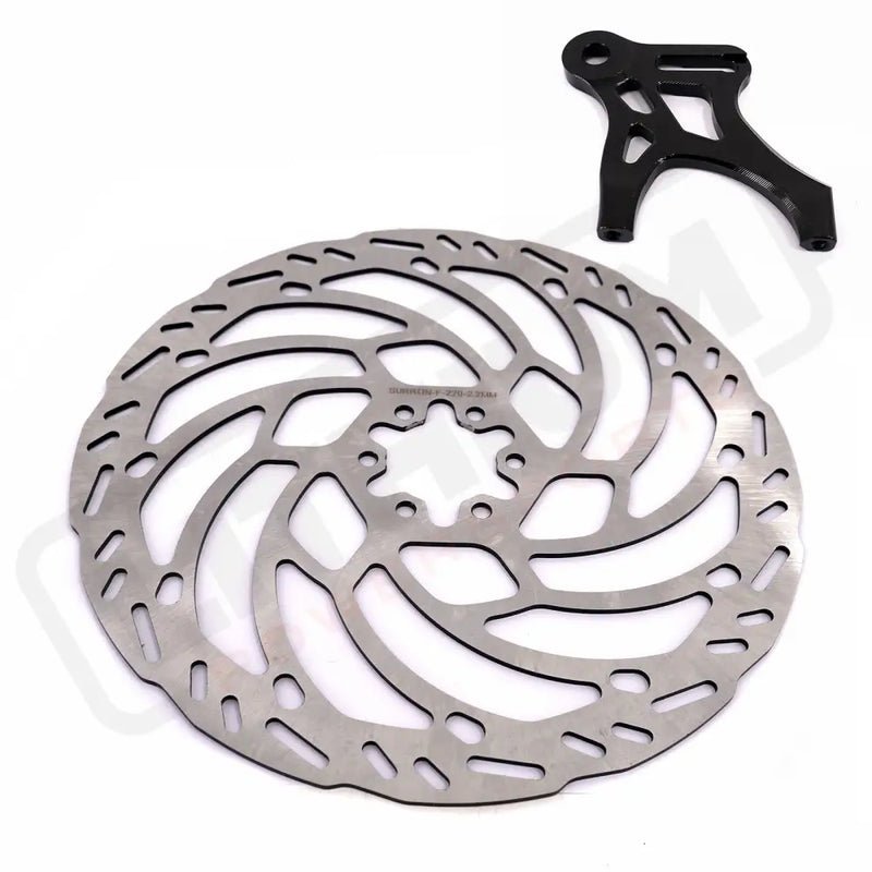 KKE Rear 220MM Disc with Adapter For SurRon Light Bee X Segway X160/X260 E-Ride Pro SS - Silver Rotor with Black