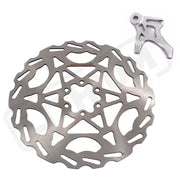 KKE Rear 220MM Disc with Adapter For SurRon Light Bee X Segway X160/X260 E-Ride Pro SS - Silver Rotor with Silver