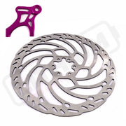 KKE Rear 220MM Disc with Adapter For SurRon Light Bee X Segway X160/X260 E-Ride Pro SS - Silver Rotor with Purple