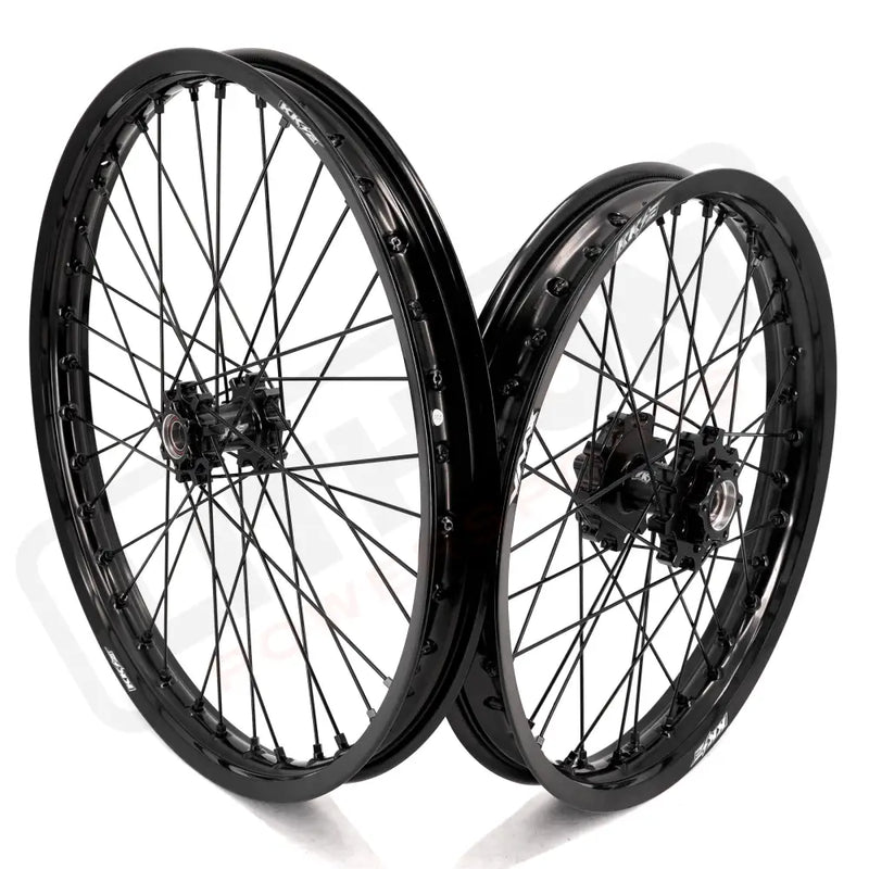 KKE Surron Light Bee X E-Ride Pro SS 1.6*21’’ & 1.85*18’’ E-bike Wheels - Black Hub, Black Rim, Black Nipple, Black