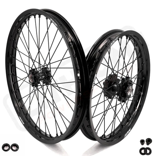 KKE Surron Light Bee X E-Ride Pro SS 1.6*21’’ & 1.85*18’’ E-bike Wheels - Black Hub, Black Rim, Black Nipple, Black
