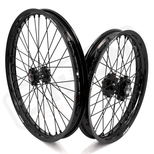 KKE Surron Light Bee X E-Ride Pro SS 1.6*21’’ & 1.85*18’’ E-bike Wheels - Black Hub, Black Rim, Black Nipple, Black