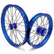 KKE Surron Light Bee X E-Ride Pro SS 19’’-16’’ E-Moto Wheels Excel Takasago Rims - Blue Hub, Blue Rim, Black Nipple,