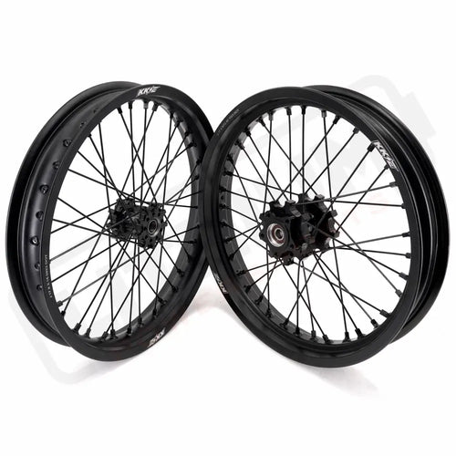 KKE Surron Light Bee X E-Ride Pro SS 2.15*17’’ & 2.5*17’’ E-bike Wheels - Black Hub, Black Rim, Black Nipple, Black