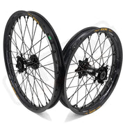 KKE Surron Ultra Bee 21’’ 18’’ E-bike Wheels Takasago EXCEL Rims - Black Hub, Black Rim, Black Nipple, Black Spoke
