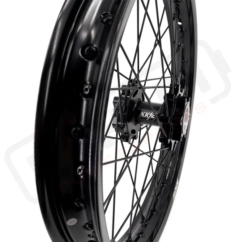 KKE Talaria Sting MX3 / R MX4 21’’ 18’’ E-Bike Spoked Wheels - Black Hub, Black Rim, Black Nipple, Black Spoke
