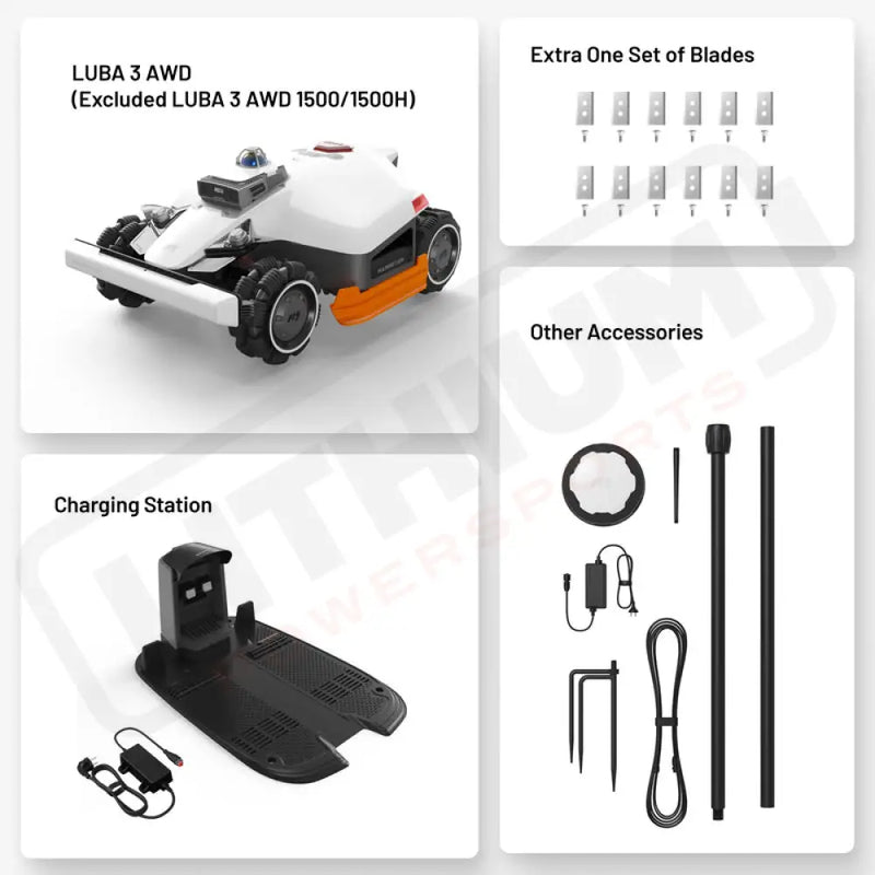 Mammotion LUBA 3 AWD Perimeter Wire Free Robot Lawn Mower eRides