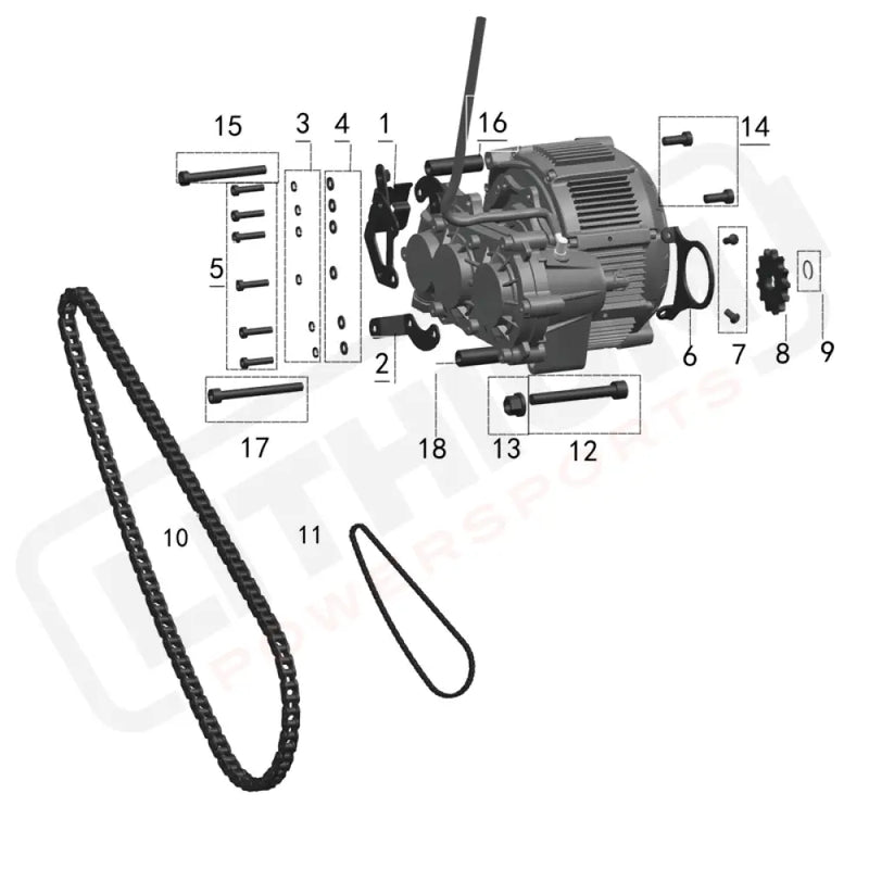 MOTOR AND GEARBOX (MX3 / MX4) - Lithium Powersports