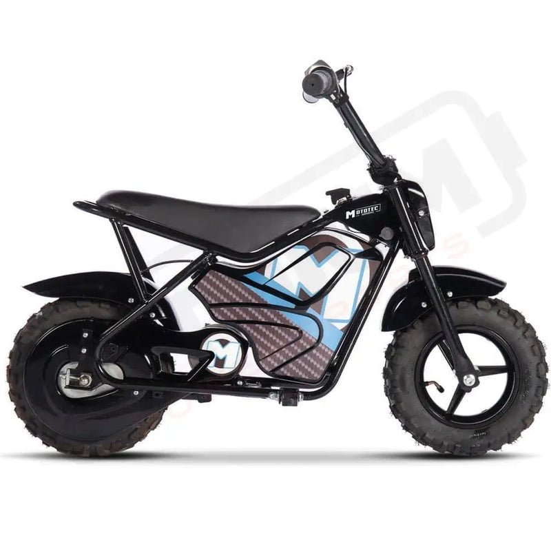 MotoTec 24v 250w Electric Powered Mini Bike Black - Lithium Powersports