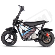 MotoTec 24v 250w Electric Powered Mini Bike Black - Lithium Powersports