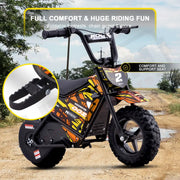 MotoTec 24v 250w (HP120E) Electric Powered Mini Bike eRides