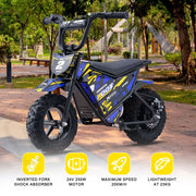 MotoTec 24v 250w (HP120E) Electric Powered Mini Bike eRides