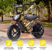 MotoTec 24v 250w (HP120E) Electric Powered Mini Bike eRides
