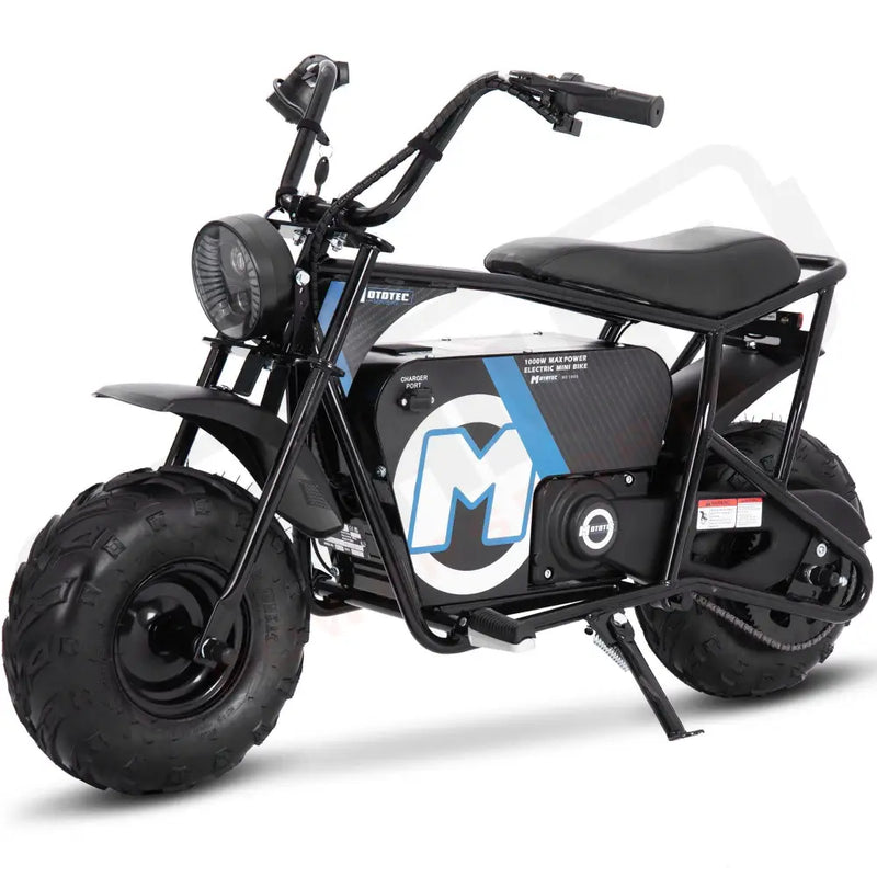 MotoTec 48v 1000w Electric Powered Mini Bike Black - Lithium Powersports