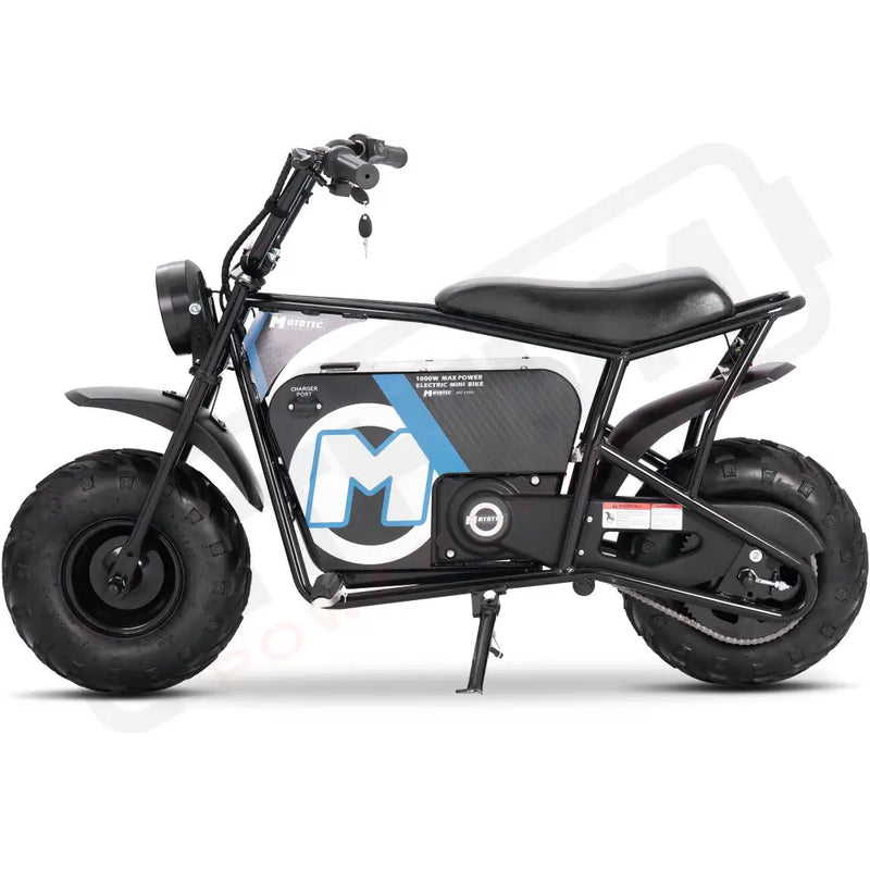 MotoTec 48v 1000w Electric Powered Mini Bike Black - Lithium Powersports