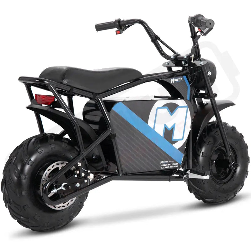 MotoTec 48v 1000w Electric Powered Mini Bike Black - Lithium Powersports
