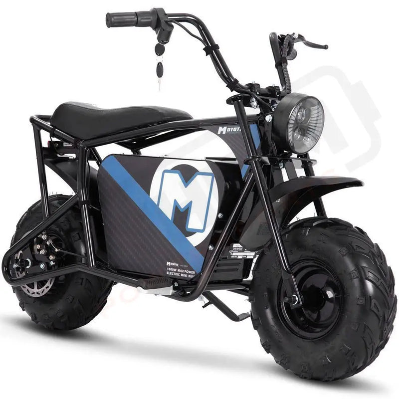 MotoTec 48v 1000w Electric Powered Mini Bike Black - Lithium Powersports