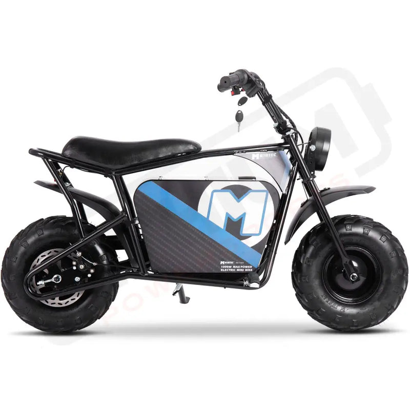 MotoTec 48v 1000w Electric Powered Mini Bike Black - Lithium Powersports