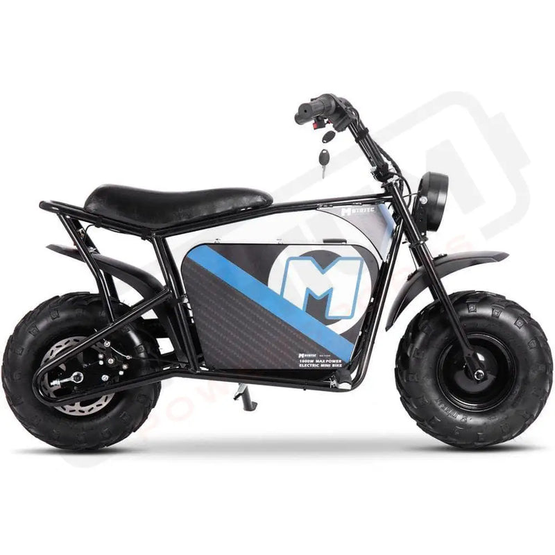 MotoTec 48v 1000w Electric Powered Mini Bike Black - Lithium Powersports