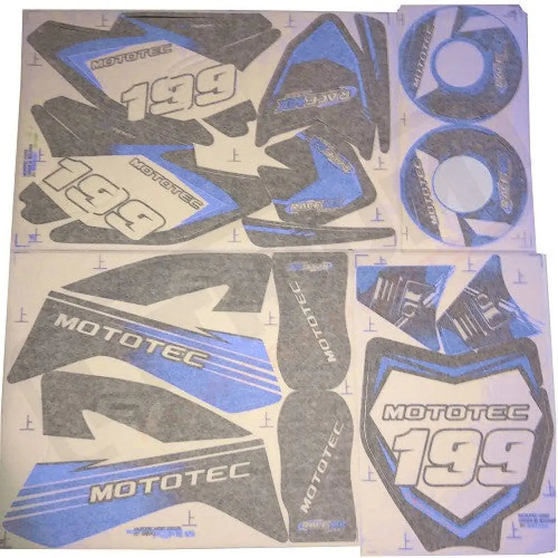 MotoTec 48v Pro Dirt Bike Sticker Kit - Blue
