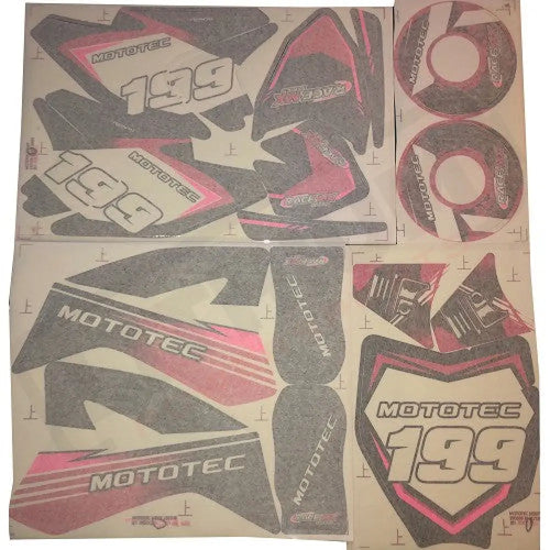 MotoTec 48v Pro Dirt Bike Sticker Kit - Pink