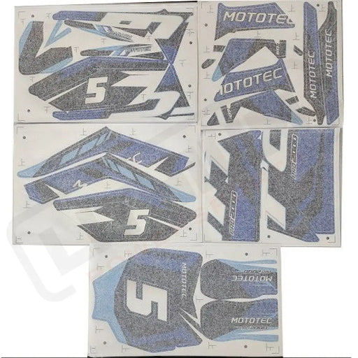 MotoTec 60v 2000w Pro Dirt Bike Sticker Kit - Blue