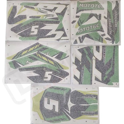 MotoTec 60v 2000w Pro Dirt Bike Sticker Kit - Green
