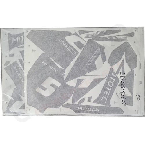 MotoTec 60v 2000w Pro Dirtbike Sticker Kit - Grey - Body & Frame