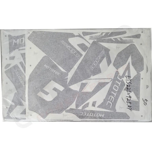 MotoTec 60v 2000w Pro Dirtbike Sticker Kit - Grey - Body & Frame