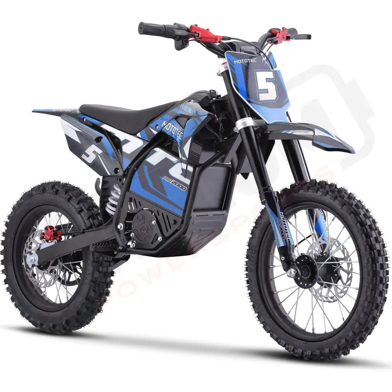 MotoTec 60v 2000w Pro Electric Dirtbike Lithium Blue eRides