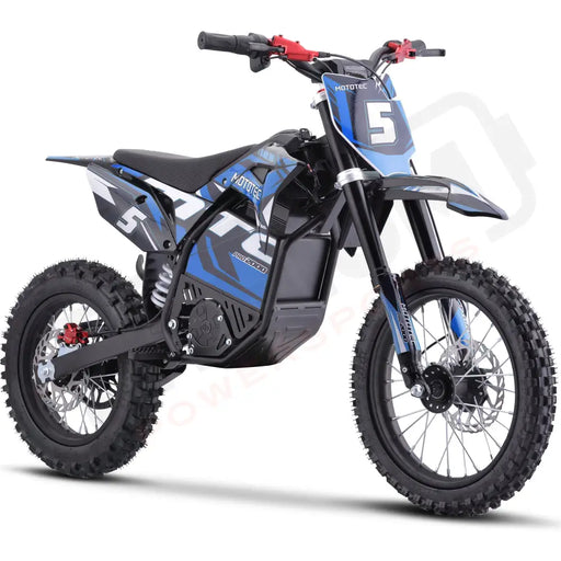 MotoTec 60v 2000w Pro Electric Dirtbike Lithium Blue eRides