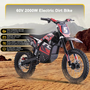 MotoTec 60v 2000w Pro Electric Dirtbike Lithium eRides