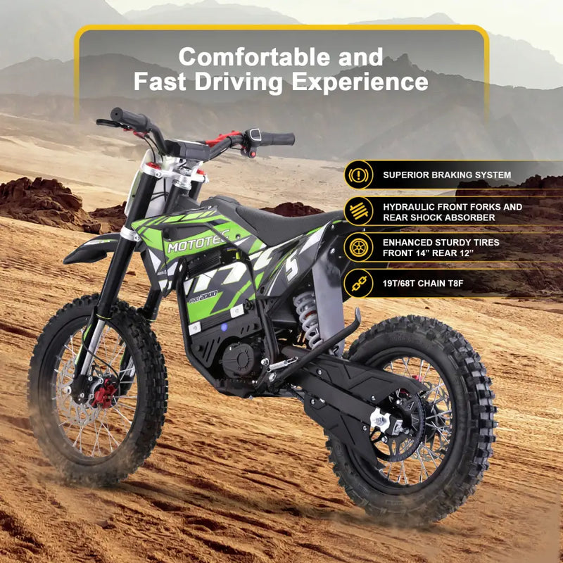 MotoTec 60v 2000w Pro Electric Dirtbike Lithium eRides