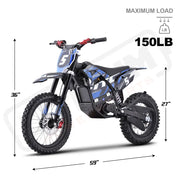 MotoTec 60v 2000w Pro Electric Dirtbike Lithium eRides