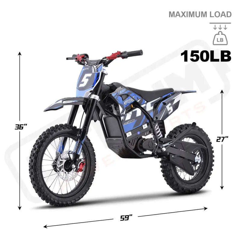 MotoTec 60v 2000w Pro Electric Dirtbike Lithium eRides