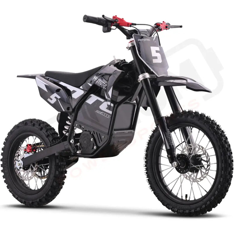 MotoTec 60v 2000w Pro Electric Dirtbike Lithium Grey eRides