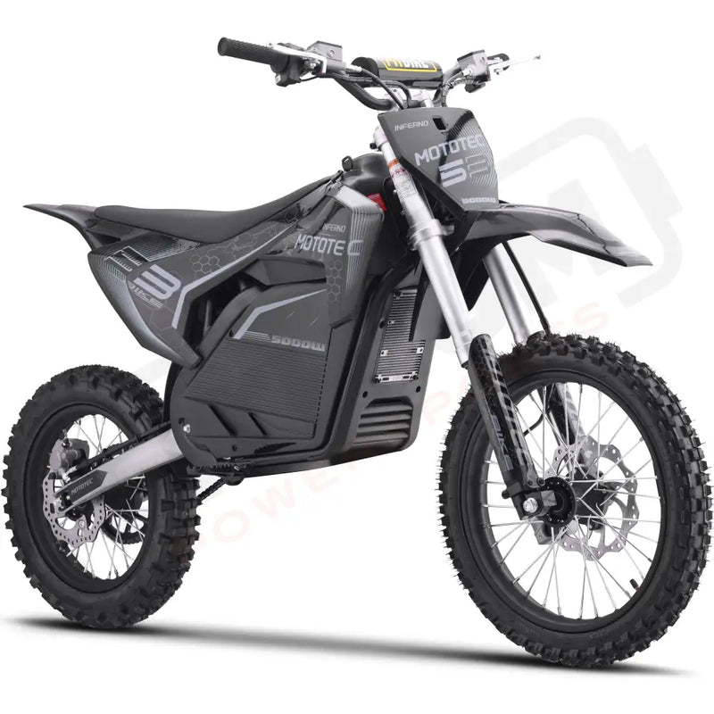 MotoTec 72v Pro Electric Dirtbike 5000w Lithium Grey eRides