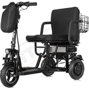 MotoTec Folding Mobility Electric Trike 48v 700w Dual Motor Lithium Black - Electric Trikes-Mobility