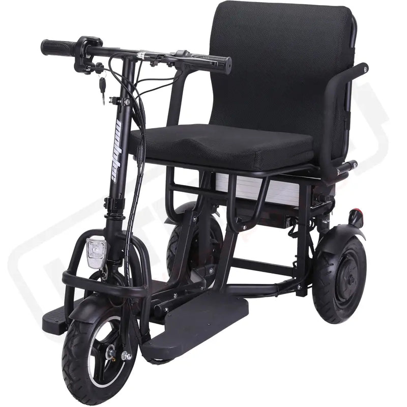 MotoTec Folding Mobility Electric Trike 48v 700w Dual Motor Lithium Black - Electric Trikes-Mobility