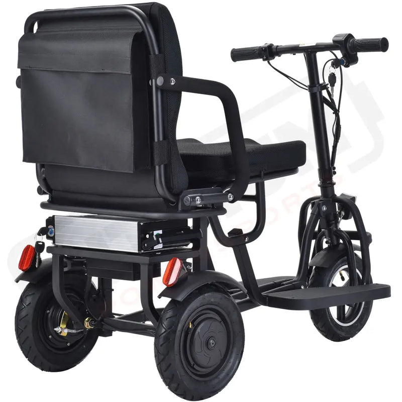 MotoTec Folding Mobility Electric Trike 48v 700w Dual Motor Lithium Black - Electric Trikes-Mobility