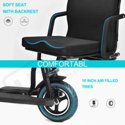 MotoTec Folding Mobility Electric Trike 48v 700w Dual Motor Lithium Black - Electric Trikes-Mobility